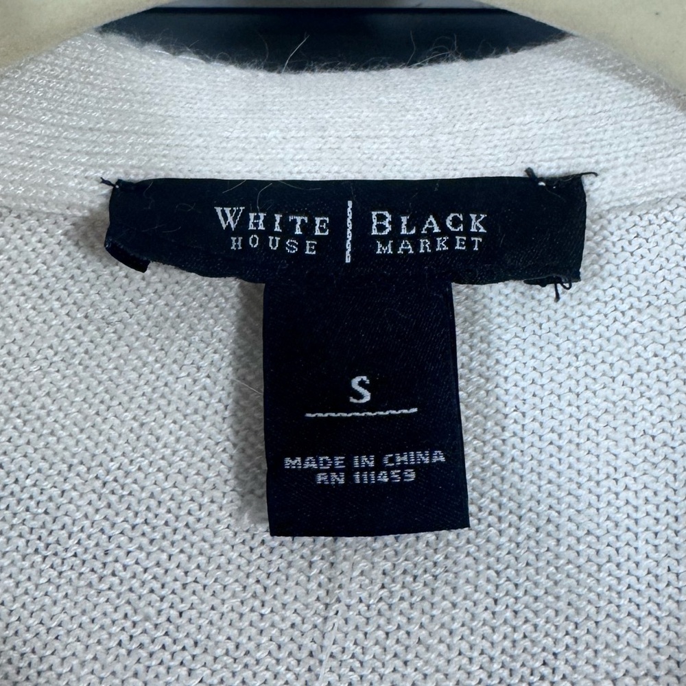 NWT White House Black Market Ivory Ruffle Collar Cropped Cardigan - Picture 5 of 8